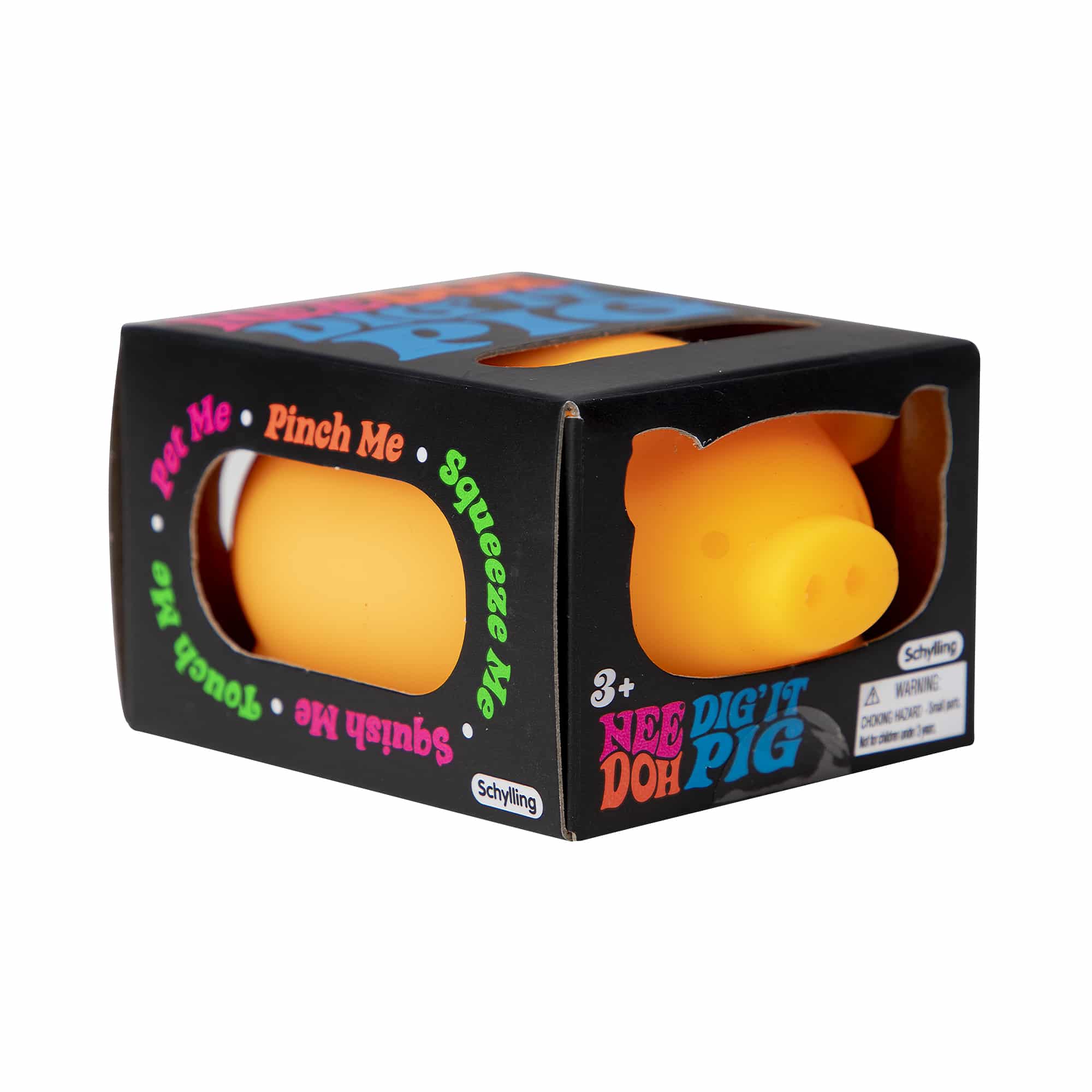 Cute Collectible NeeDoh Dig’ It Pig | Select Velvet Canopy - Dino Character Malt-Gel Filled Sensory Glob Detail