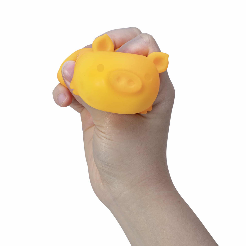 Cute Collectible NeeDoh Dig’ It Pig | Select Velvet Canopy - Dino Character Malt-Gel Filled Sensory Glob Detail