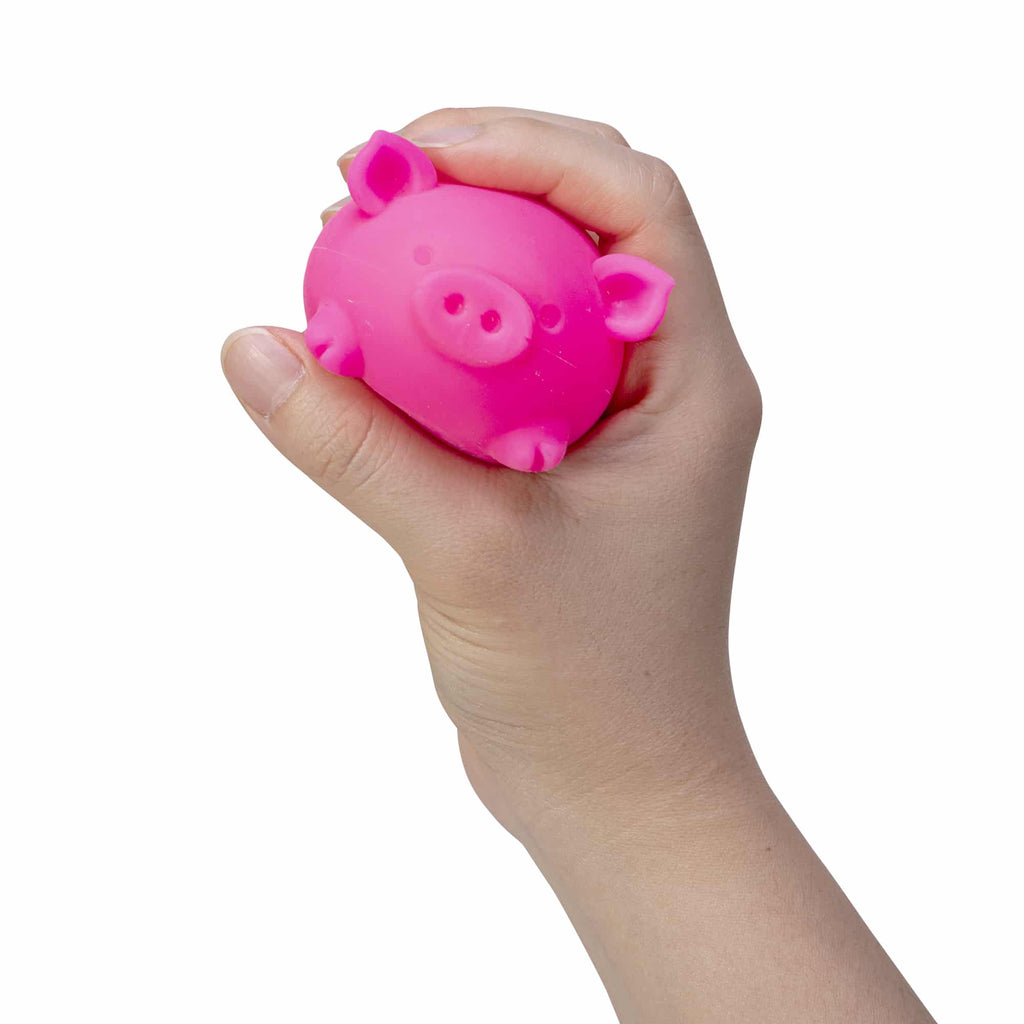 Cute Collectible NeeDoh Dig’ It Pig | Select Velvet Canopy - Dino Character Malt-Gel Filled Sensory Glob Detail