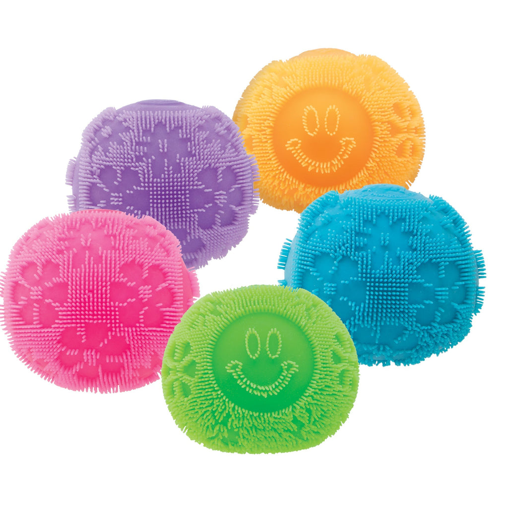 Shaggy Tactile NeeDoh Fuzz Ball Flower Power | Signature Elm Point - Fuzzy Flocked Textured Sensory Fidget Ball Detail