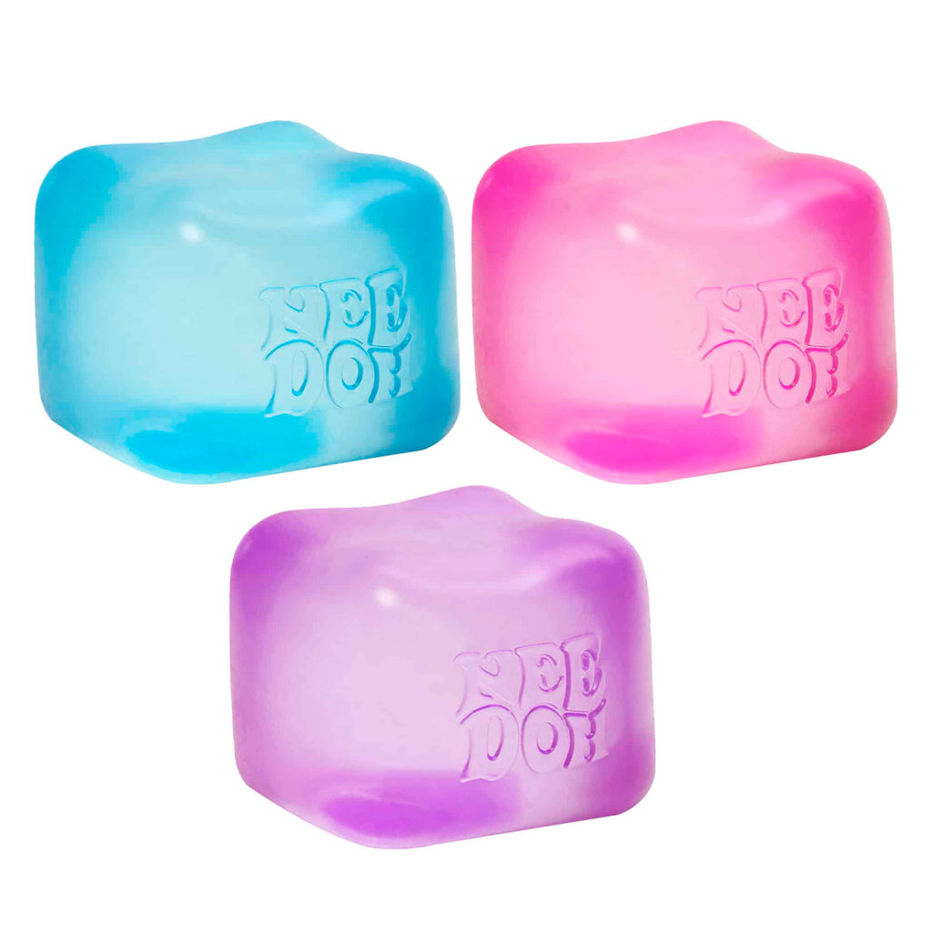 Translucent Jelly NeeDoh Nice Cube | Series Elm Bridge - Crystal Clear Squishable Ice Cube NeeDoh Detail
