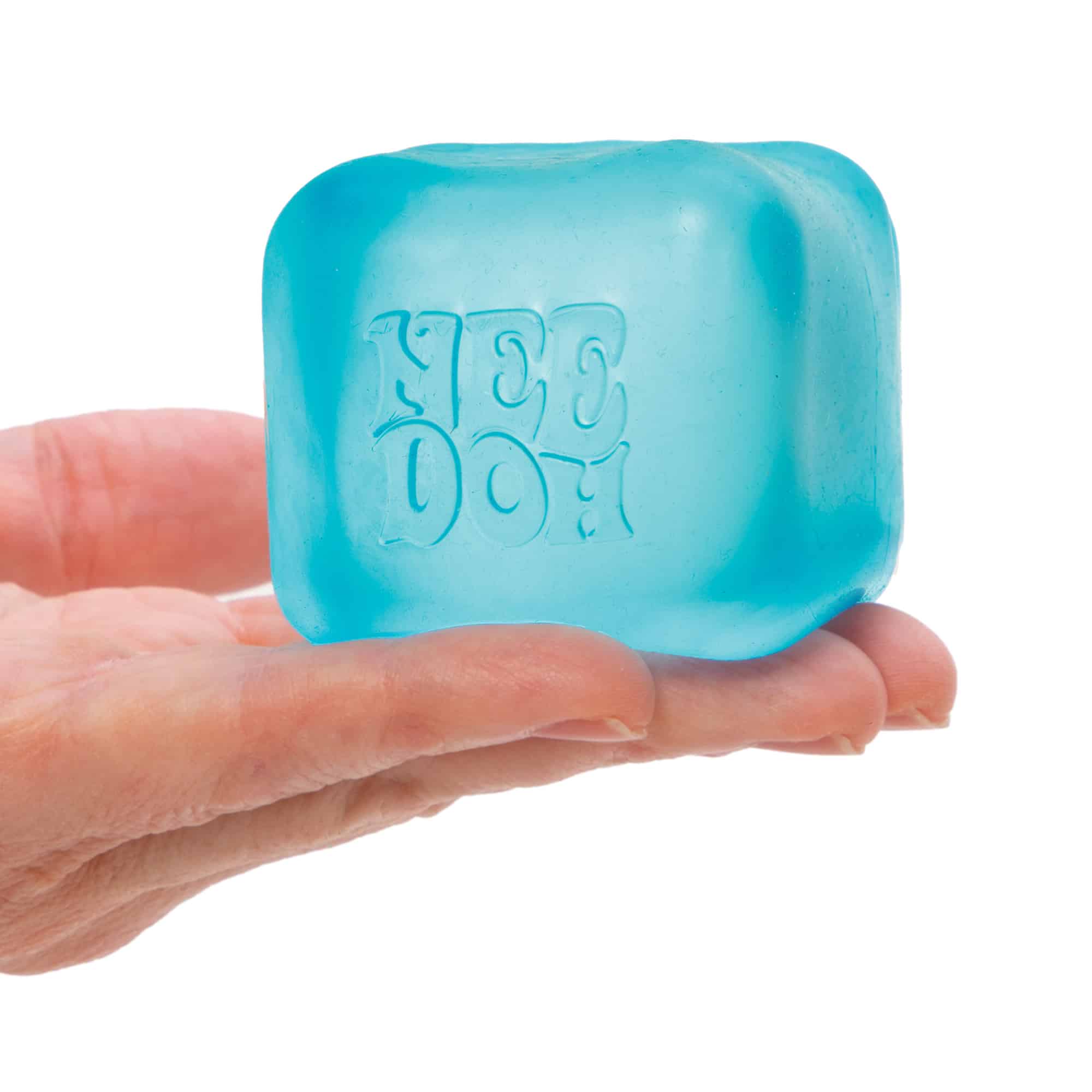 Translucent Jelly NeeDoh Nice Cube | Series Elm Bridge - Crystal Clear Squishable Ice Cube NeeDoh Detail