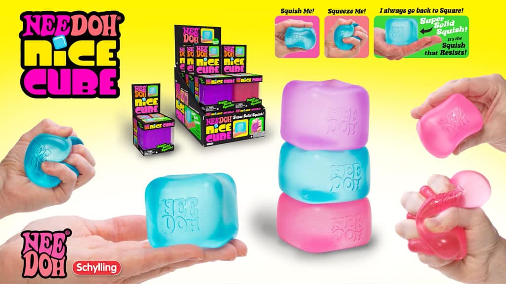 Translucent Jelly NeeDoh Nice Cube | Series Elm Bridge - Crystal Clear Squishable Ice Cube NeeDoh Detail