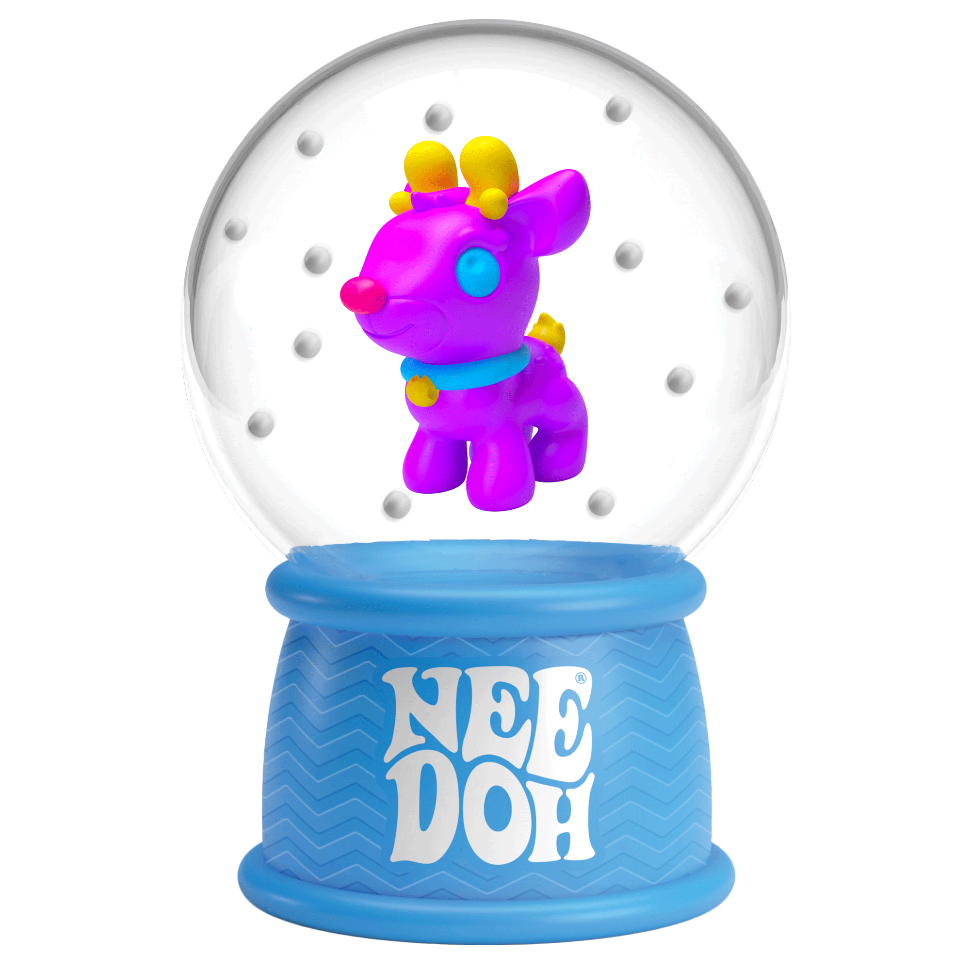 Crystal Clear NeeDoh Squish N Flow Snow Globe | Signature Moonlit Lane - Crystal Clear Squishable Ice Cube NeeDoh Detail