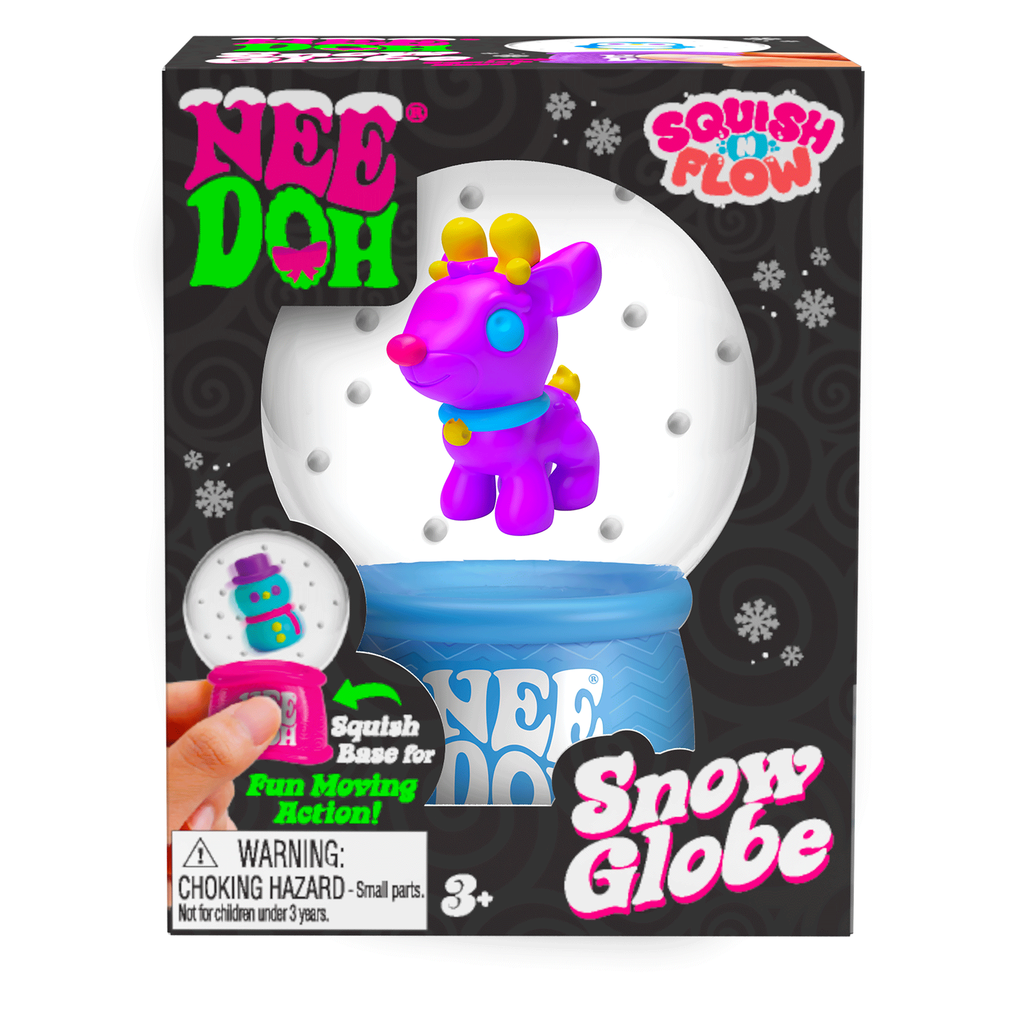 Crystal Clear NeeDoh Squish N Flow Snow Globe | Signature Moonlit Lane - Crystal Clear Squishable Ice Cube NeeDoh Detail