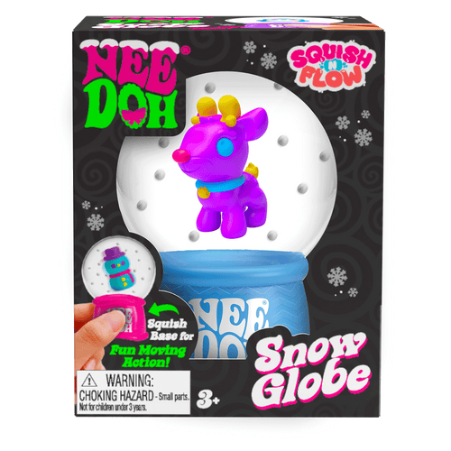 Crystal Clear NeeDoh Squish N Flow Snow Globe | Signature Moonlit Lane - Crystal Clear Squishable Ice Cube NeeDoh Detail